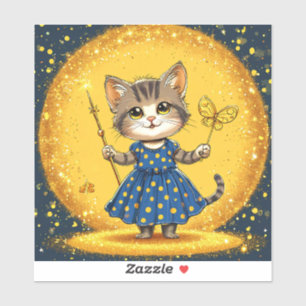 Süße Cartoon-Katze Aufkleber