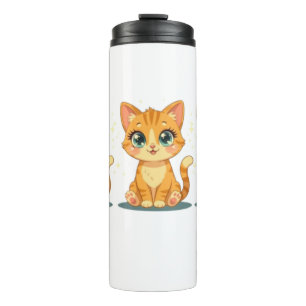 **Süße Cartoon-Katze – Bezaubernde Kitty-Illustrat Thermosbecher