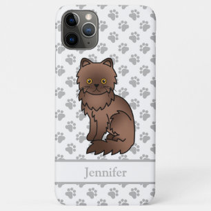 Süße Cartoon-Katze Chocolate Persian & Name Case-Mate iPhone Hülle