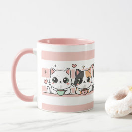 Süße Cartoon-Katze Kaffee-Liebhaber-Tasse Tasse