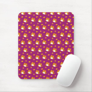 Süße Cartoon-Katze Nahtloses Muster Kawaii Orang Mousepad
