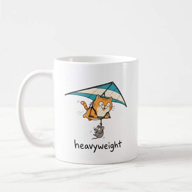 Süße Cartoon-Katze Pun Design Kaffeetasse (Links)