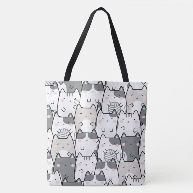 Süße Cartoon-Katze Tasche (Vorderseite)
