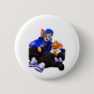 Süße Cartoon-Katze und Maus-Rund-Pin-Back-Button Button