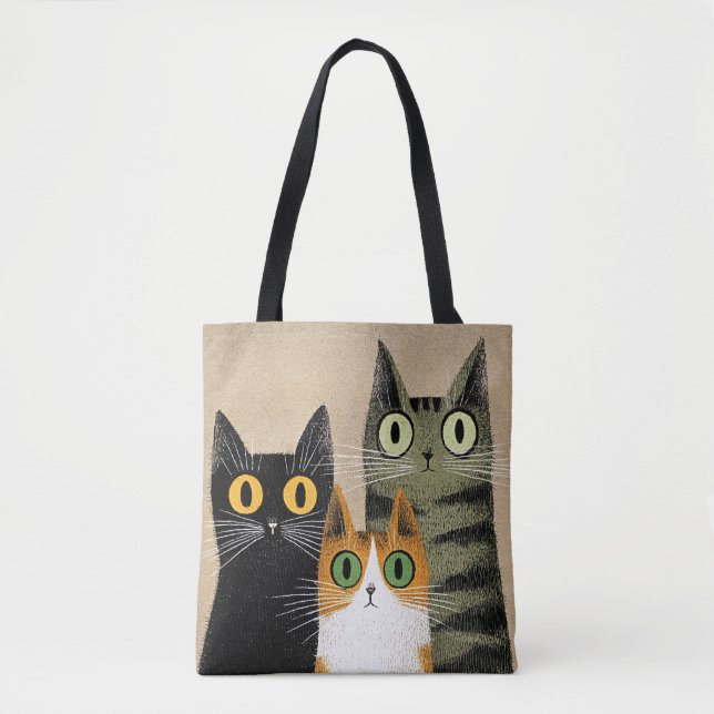 Süße Cartoon-Katzen Tasche (Vorderseite)