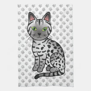 Süße Cartoon-Katzenillustration der ägyptischen Ma Geschirrtuch