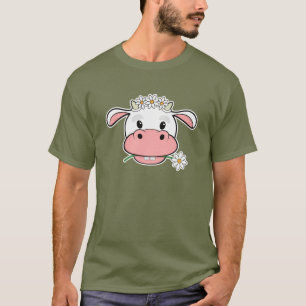 Süße Cartoon-Kuh Kawaii-Bauernhof-Tier T-Shirt