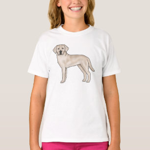 Süße Cartoon-Labrador-Retriever-Hundekunst in Crem T-Shirt