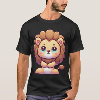 Süße Cartoon-Löwe in Yoga-Pose Familie T-Shirt