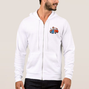 Süße Cartoon-Mechaniker mit roter Auto-Illustratio Hoodie