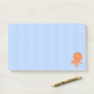 Süße Cartoon-Oktopus Blau Wellen Custom  Post-it Klebezettel