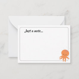 Süße Cartoon-Oktopus-Postkarte Nur ein Hinweis Mitteilungskarte