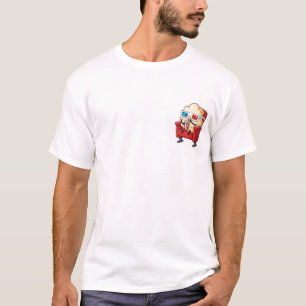 Süße Cartoon-Popcorn-Figur beim Film schauen T-Shirt