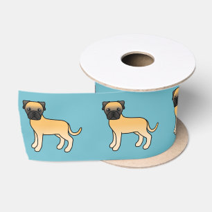 Süße Cartoon-Rehkitz-Bullmastiff-Hunde Satinband