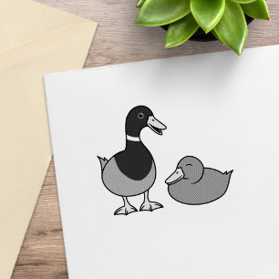 Süße Cartoon-Stockenten Paar Gummistempel