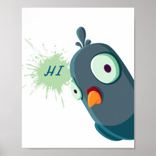 Süße Cartoon-Taube Hi-Wandposter-Druck Poster