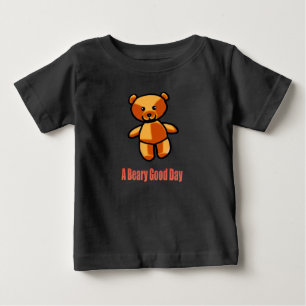 Süße Cartoon-Teddybär-Wortspiel-Illustration Baby T-shirt