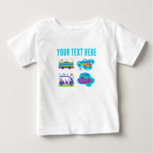 Süße Cartoon-Transport-Abenteuer-Babysachen mit in Baby T-shirt