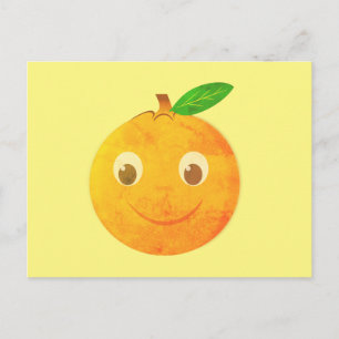 Süße Cartoon-Vintage-Orangen-Zeichnung Postkarte
