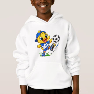 Süße Cartoon-Vogel spielt Fußball | Kinder Sport H Hoodie