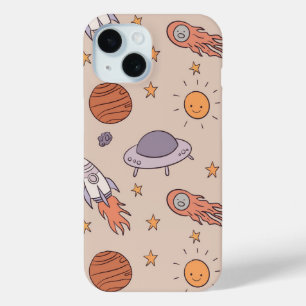 Süße Cartoon-Weltraum-Nahtlos-Muster-Design Case-Mate iPhone Hülle
