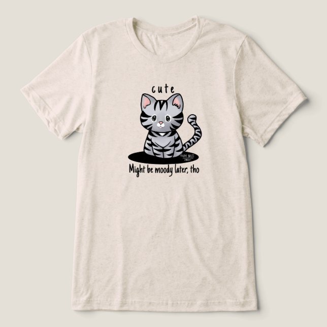 Süsse Cat Tabby Tri-Blend Shirt (Design Vorderseite)