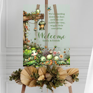 Süße Caterpillar-Garten-Baby-Shower-Willkommenspar Acrylschild