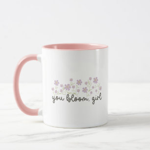 Süße Charmante Pink You Bloom Girl Handgeschrieben Tasse