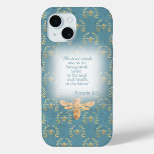 Süße chartreuse grüne goldene Bienen-Kranz-Gitter- Case-Mate iPhone Hülle