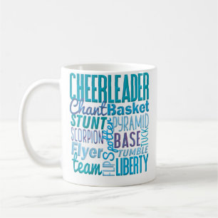 Süße Cheerleaderin Blaue Cheer-Bewegungen Cheerlea Kaffeetasse
