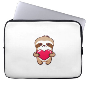 Süße Chibi-Faultier umarmt Herz � Cute Adorable S Laptopschutzhülle