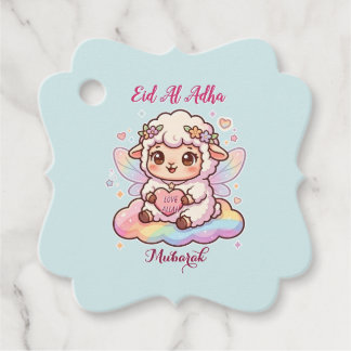 Süße Chibi-Fee-Schaf-Regenbogen-Eid-Adha-Mubarak  Geschenkanhänger