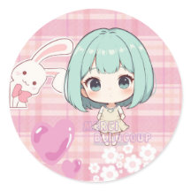 Süße Chibi Grün Haar