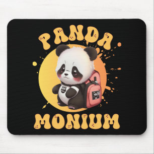 Süße Chibi Kawaii Panda Name Schuljahr Auf Der Rüc Mousepad