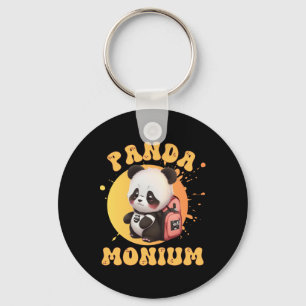 Süße Chibi Kawaii Panda Name Schuljahr auf der Rüc Schlüsselanhänger