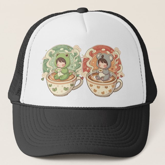 Süße Chibi-Koala-Baseballkappe Truckerkappe (Vorderseite)