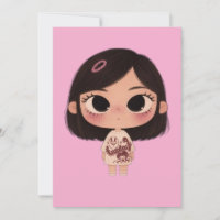 Süße Chibi-Mädchen Kawaii-Grußkarte