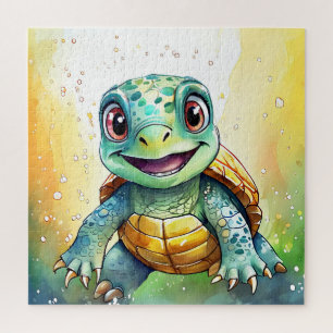 Süße Chibi-Meeres-Schildkröte unter dem Meer