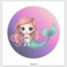 Süße Chibi-Meeresjungfrau-Aufkleber