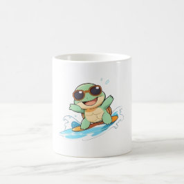 Süße Chibi-Schildkröte Surfer Sommer Strand Design Kaffeetasse