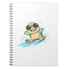 Süße Chibi-Schildkröte Surfer Sommer Strand Design Notizblock