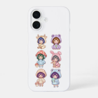 Süße Chibi-Tiere und Pilze Schutzhülle fürs Handy  iPhone 16 Hülle
