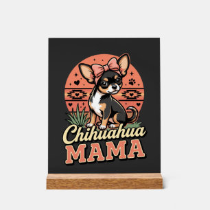 Süße Chihuahua-Mama-Schleife-Hundemama Acrylschild