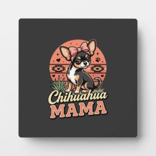Süße Chihuahua-Mama-Schleife-Hundemama Fotoplatte