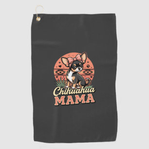 Süße Chihuahua-Mama-Schleife-Hundemama Golfhandtuch