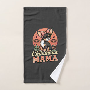 Süße Chihuahua-Mama-Schleife-Hundemama Handtuch
