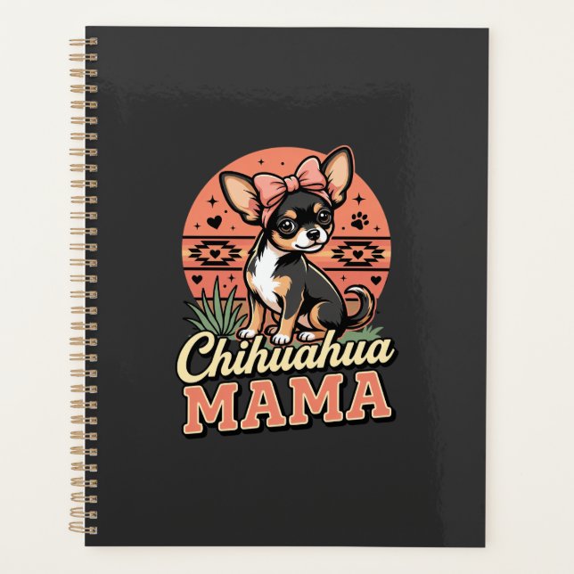 Süße Chihuahua-Mama-Schleife-Hundemutter Planer (Vorderseite)