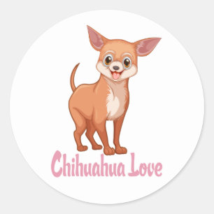 Süße Chihuahua-Mama Welpen-Hund-Rettung Hallo Lieb Runder Aufkleber