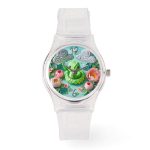Süße chinesische Neujahrsschlange Origami WGW2 Armbanduhr