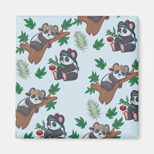 Süße chinesische Pandas-Muster Magnet